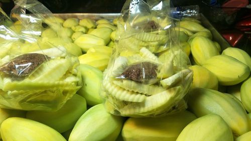 Close-up of fruits for sale at market stall