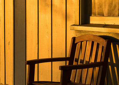 Close-up of chair on table