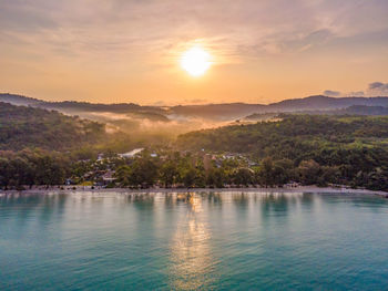 Aerial view of nature tropical paradise island beach enjoin koh kood or ko kut, thailand.