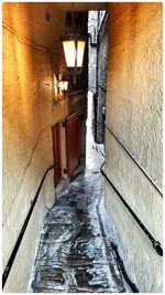 Narrow walkway along buildings