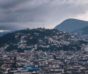 Aerial view of townscape against sky