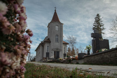 Low angle view of church against sky
