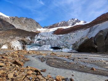 Front of the palla bianca glacier, alto adige, italy