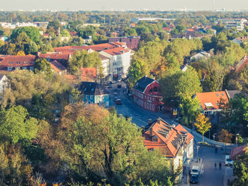 High angle view of cityscape