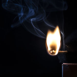 Close-up of smoke against black background