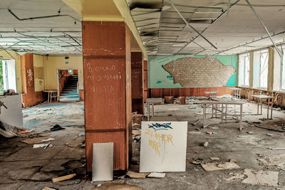 Interior of abandoned house