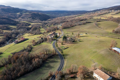 High angle view of landscape against sky