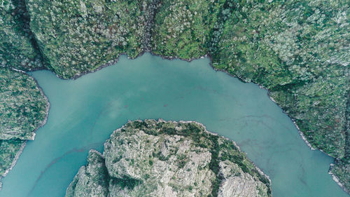Aerial view of view of canyon of sil river. galicia, spain.