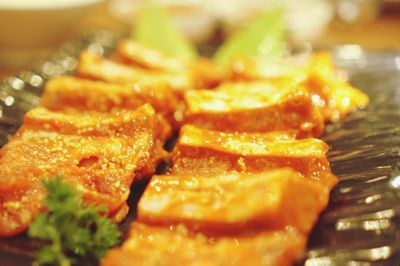 Close-up of dessert on table