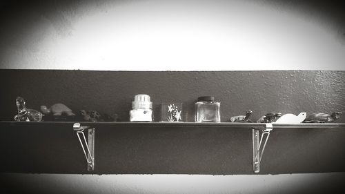 Row of pipes on tiled floor