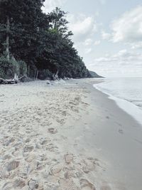 Scenic view of beach against sky