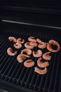 Close-up of food on barbecue grill