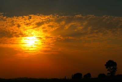 Scenic view of dramatic sky during sunset