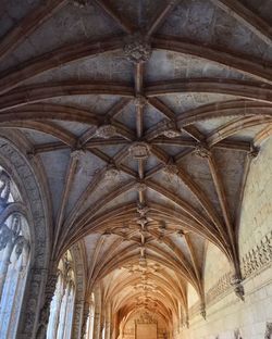 Low angle view of ornate ceiling in historic building