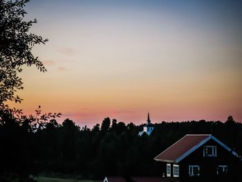 Houses at sunset