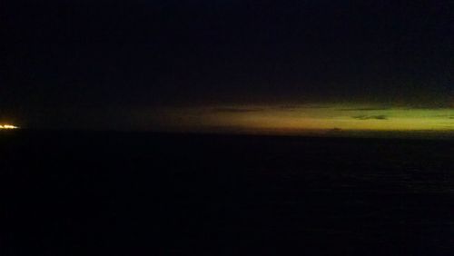 Scenic view of sea against sky at night