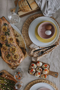 Table set for easter meal