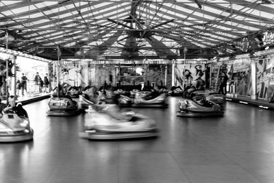 Bumper cars in amusement park