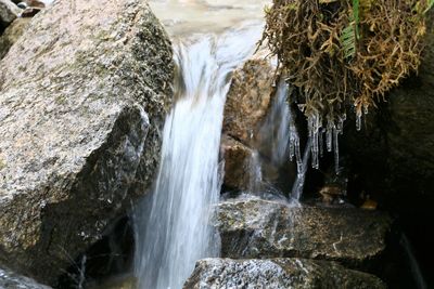 Scenic view of waterfall