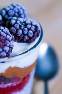 Close-up of dessert on table