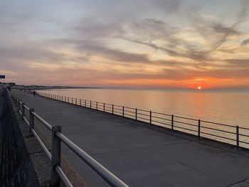 Sunset at the seafront in kent, england