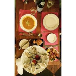 Close-up of food on table