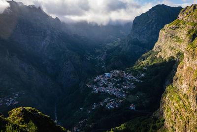 Curral das freiras village in between mountains, madeira island, portugal