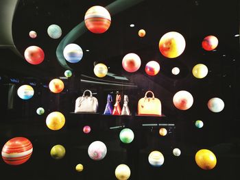 Low angle view of colorful lanterns