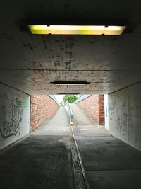 Empty road in tunnel