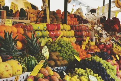 Vegetables for sale at market stall