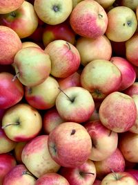Full frame shot of apples for sale at market stall
