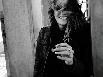 Close-up of woman eating food