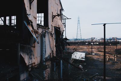 View of abandoned building against sky