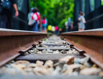 Surface level of railroad track