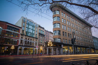 Low angle view of buildings in city