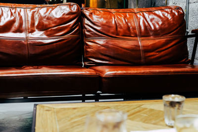 Close-up of red wine on table