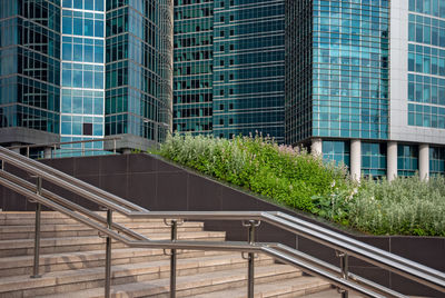 Staircase of modern building in city