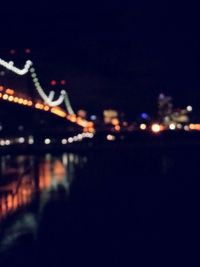 View of illuminated city at night