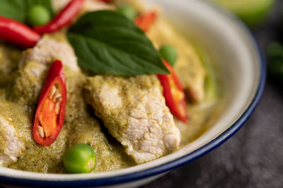 Close-up of food in bowl on table