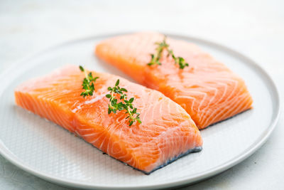 Close-up of sushi in plate