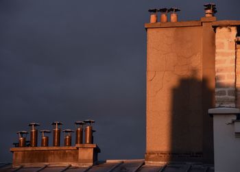 Building against clear sky