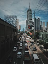 Traffic on road in city