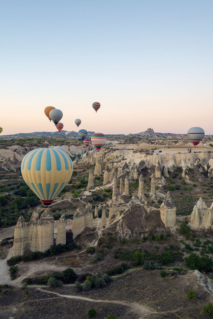 HOT AIR BALLOONS FLYING OVER THE SKY