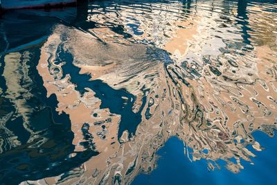 High angle view of reflection on beach