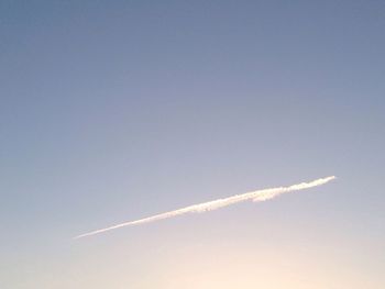 Low angle view of vapor trail in sky