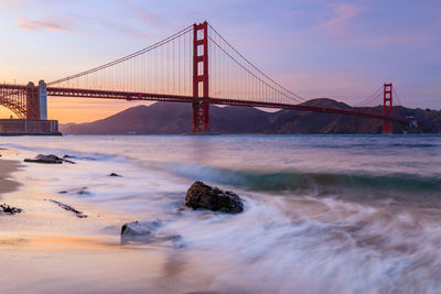 View of suspension bridge against sky