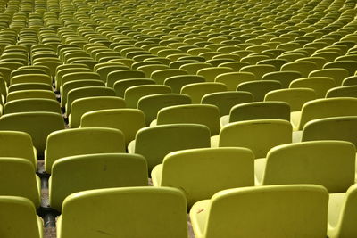 Full frame shot of yellow bleachers in theater