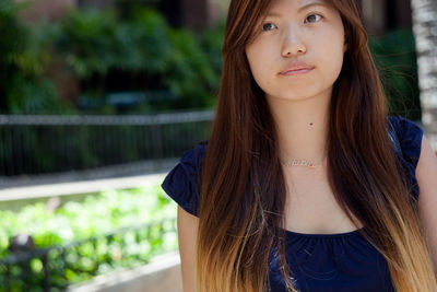 Close-up portrait of young woman