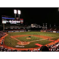 View of crowd at night