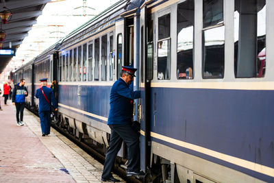 Train at railroad station